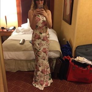 Beautiful rose print floor length dress